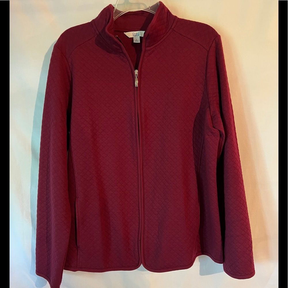 Croft and Barrow burgundy quilted jacket, size L